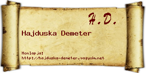 Hajduska Demeter névjegykártya